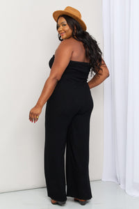 Full Size Halter Neck Wide Leg Jumpsuit with Pockets | iModel Apparel