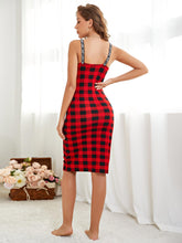 Load image into Gallery viewer, Plaid Scoop Neck Knee-Length Night Dress | iModel Apparel