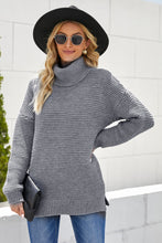 Load image into Gallery viewer, Horizontal Ribbing Turtleneck Sweater