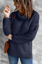 Load image into Gallery viewer, Horizontal Ribbing Turtleneck Sweater