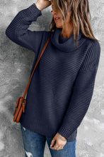 Load image into Gallery viewer, Horizontal Ribbing Turtleneck Sweater