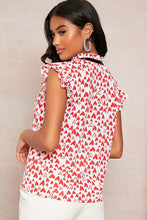 Load image into Gallery viewer, Heart Print Tie Neck Cap Sleeve Tank